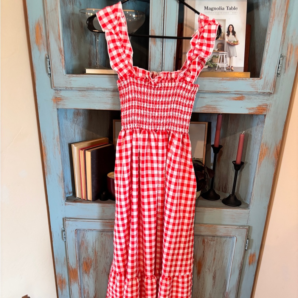 Gingham printed maxi dress med - Picture 2 of 12